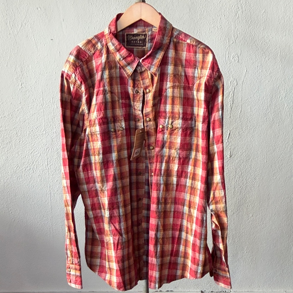 NWT Wrangler Retro Pearl Snap Shirt Size XXL